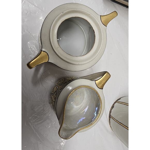 Very Rare Czechoslovakia-germany Teapot, Cream, Sugar Must See - Picture 8 of 16